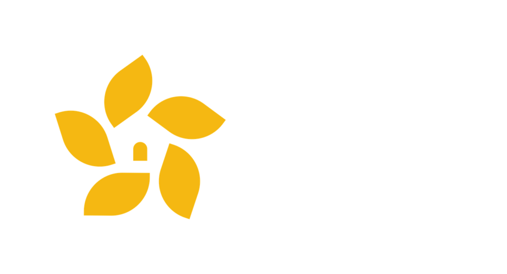 Casa Jardim di Sol logo in yellow and white